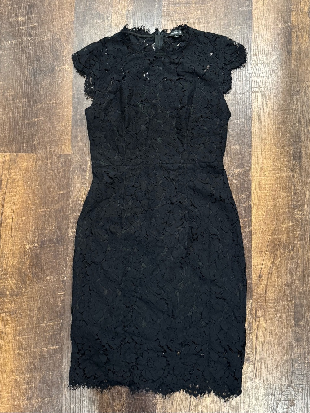 Amazon Black lace high neck mini dress